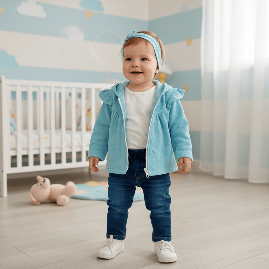 سویشرت دخترانه بی بی سان کد 3010 در چهار رنگ سبز، کالباسی، آبی و سفید