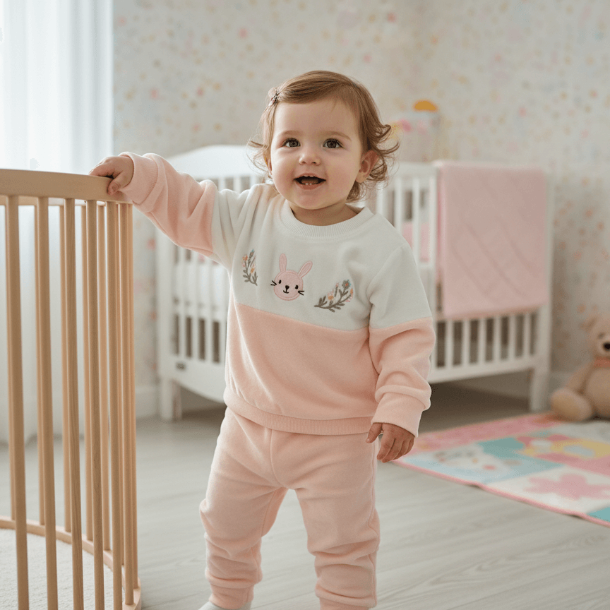 بلوز شلوار مخمل دخترانه بی بی سان کد 3011