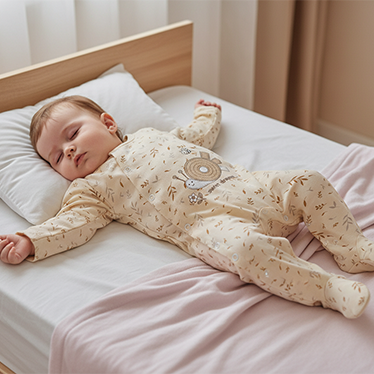 سرهمی نوزادی بی بی سان طرح برگ چاپ حلزون با پارچه پنبه دورو